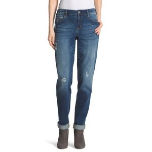 Chico's Platinum Ankle Distressed Jeans Size 2